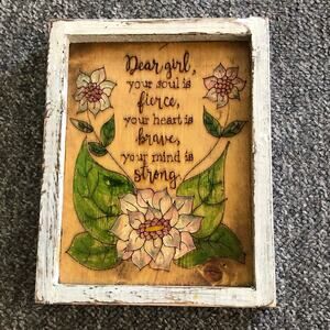 Handmade Wood Girl Quote Wall Decor Floral Etched Baby Girl Shower Gift Nursery